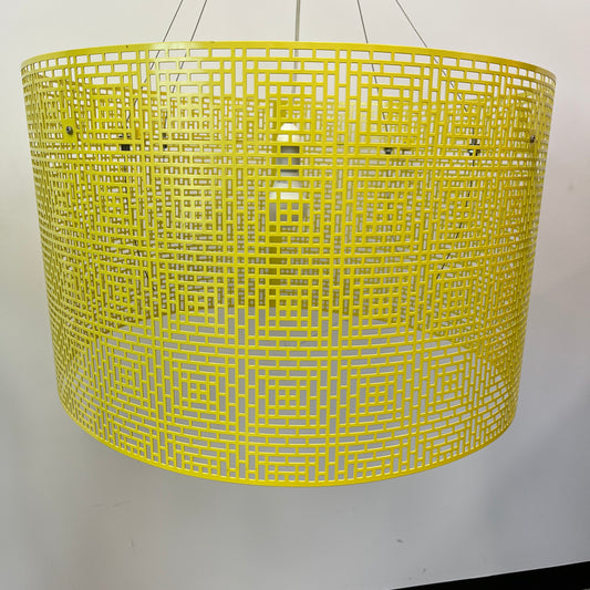 Laser Cut Round Metal Pendant Lighting Yellow