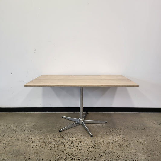 Boardroom Table with Cable Port in Light Wood