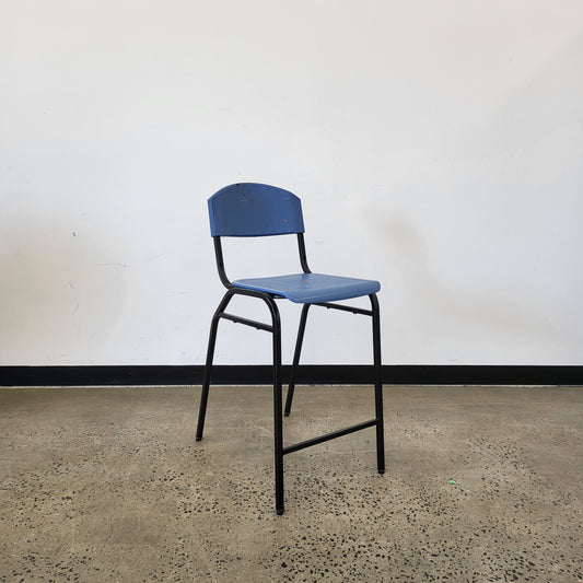 Vintage Studio Chair in Sky Blue with Black Metal Frame