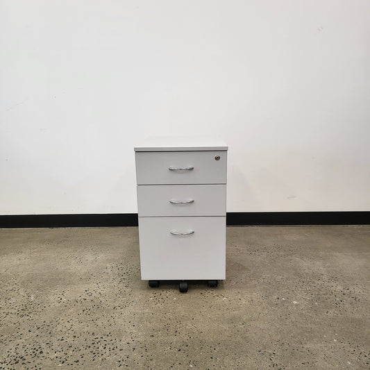 Pedestal Caddy with 3 Drawers in Light Grey