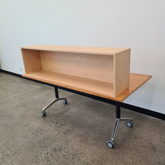 Floating Bookshelf in Light Oak Vinyl Finish