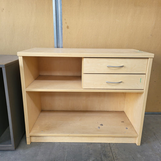 CLEARANCE  Small Wood Pedestal Drawers with Shelves