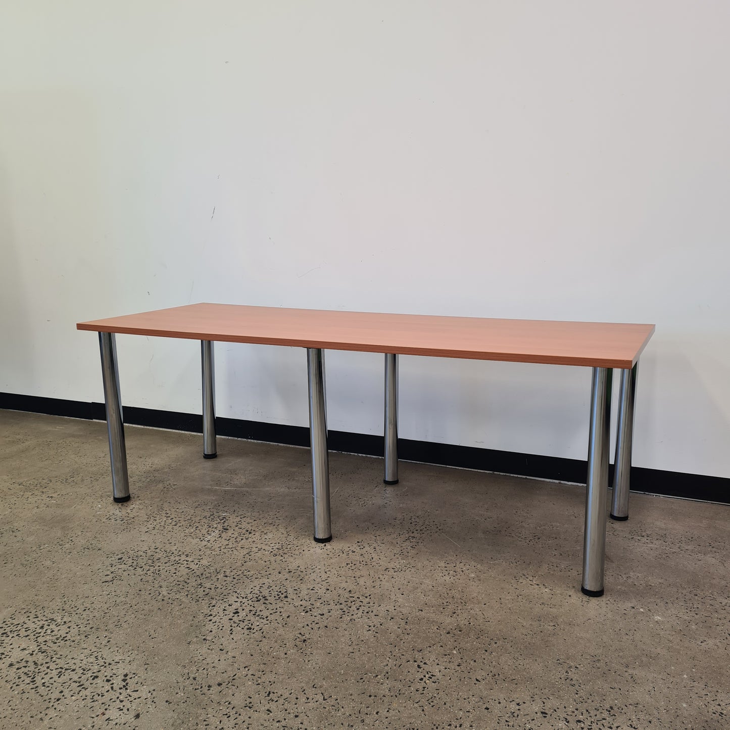 Office Desk in Wooden with Chrome Legs