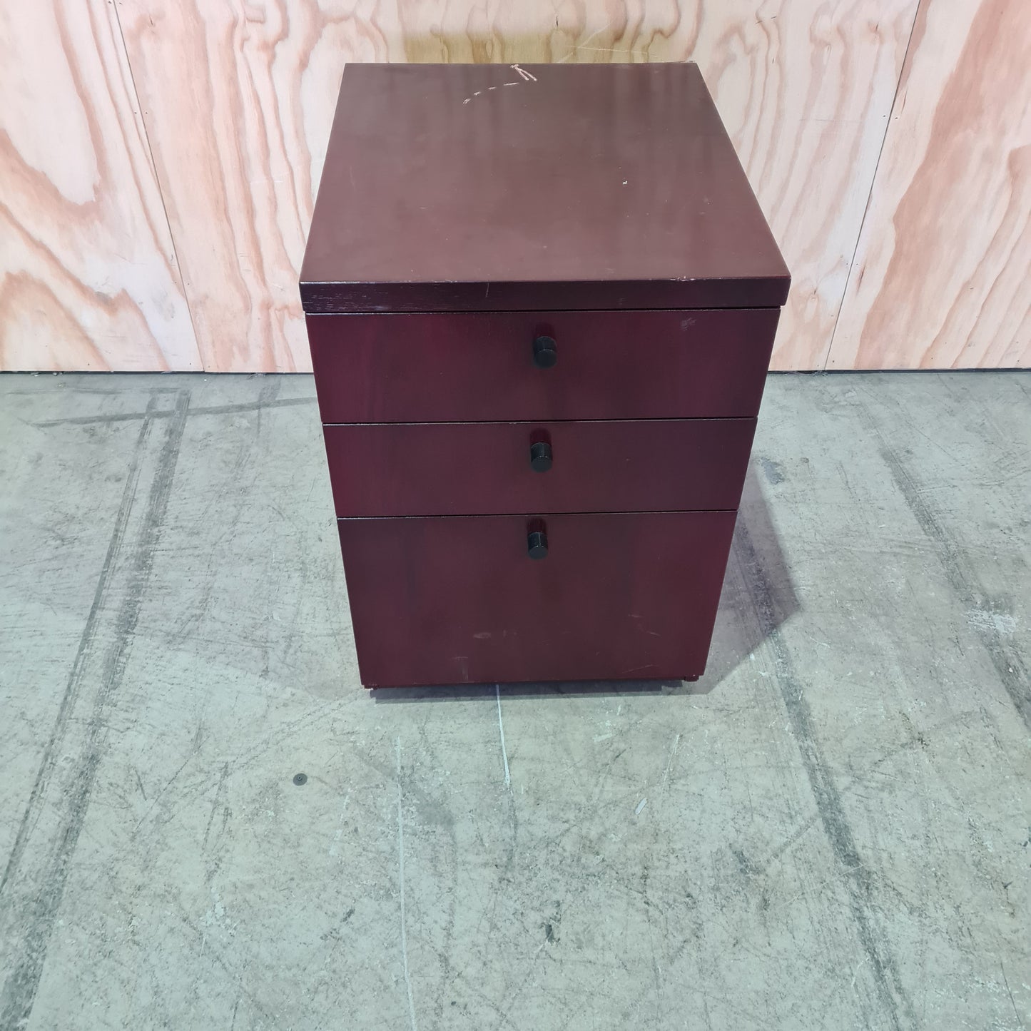 Wooden Mobile Pedestal Unit on castors in Mahogany