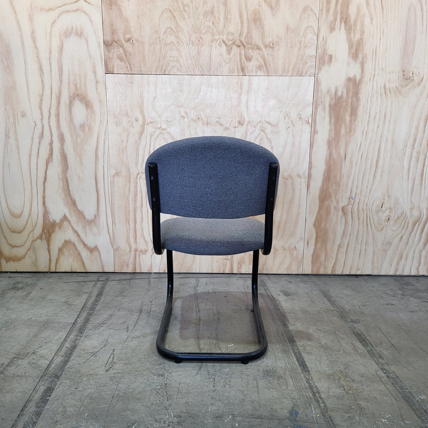 Cantilever Chair Grey Upholstered