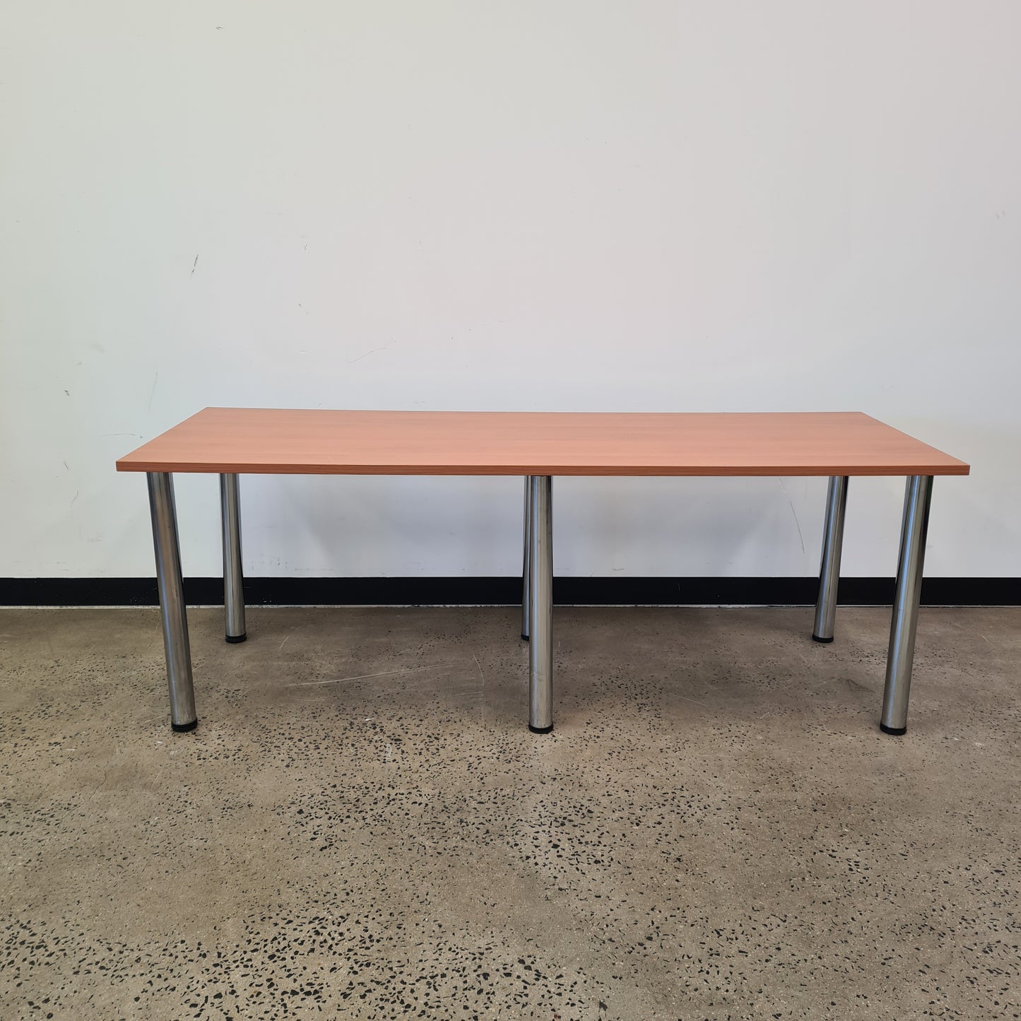 Office Desk in Wooden with Chrome Legs