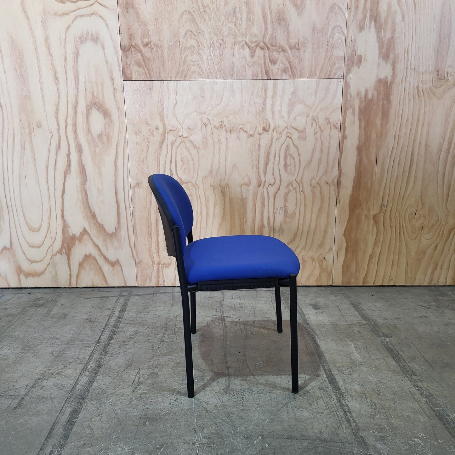 Waiting Room Chair with Blue Upholstery