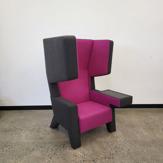 Prooff Earchair by Jurgen Bey in Magenta and Charcoal (Right Ear)