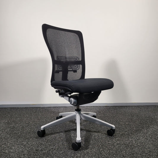 Haworth Zody Black Mesh Office Chair Light Grey Base