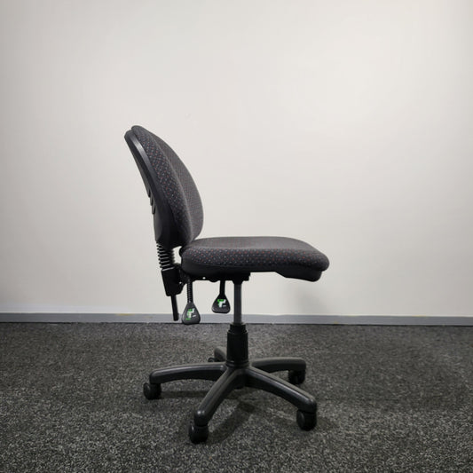 Office Task Chair in Grey Pattern Upholstery