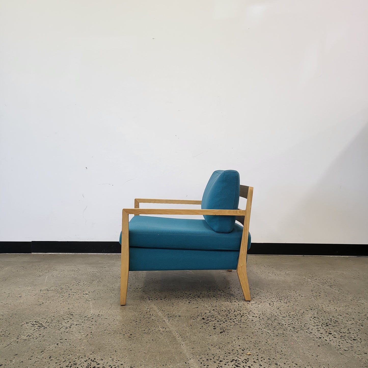 Teal Armchair with Timber Frame