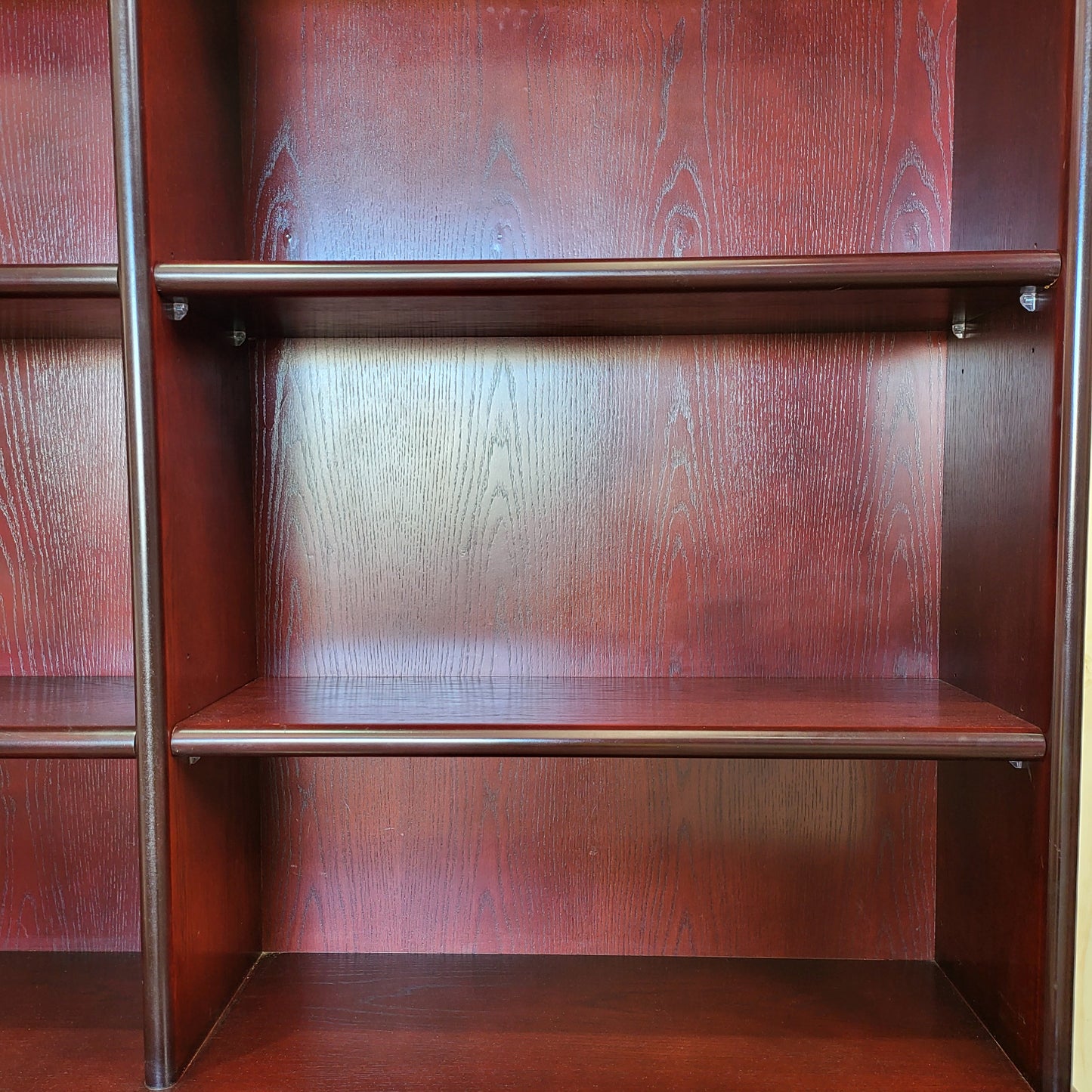 Wooden Bookcase with Shelving in Mahogany