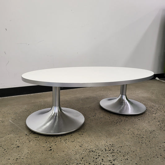 Oval Coffee Table with Chrome Legs