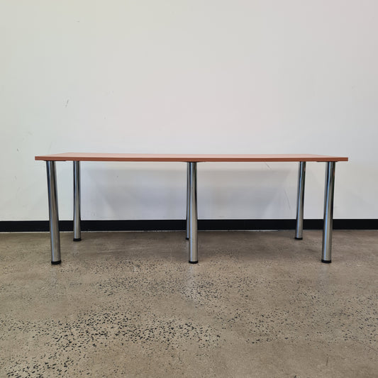 Office Desk in Wooden with Chrome Legs