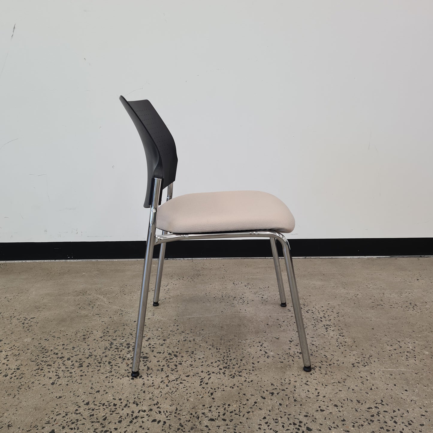 Schiavello Reception Stackable Chair with Cream Upholstery