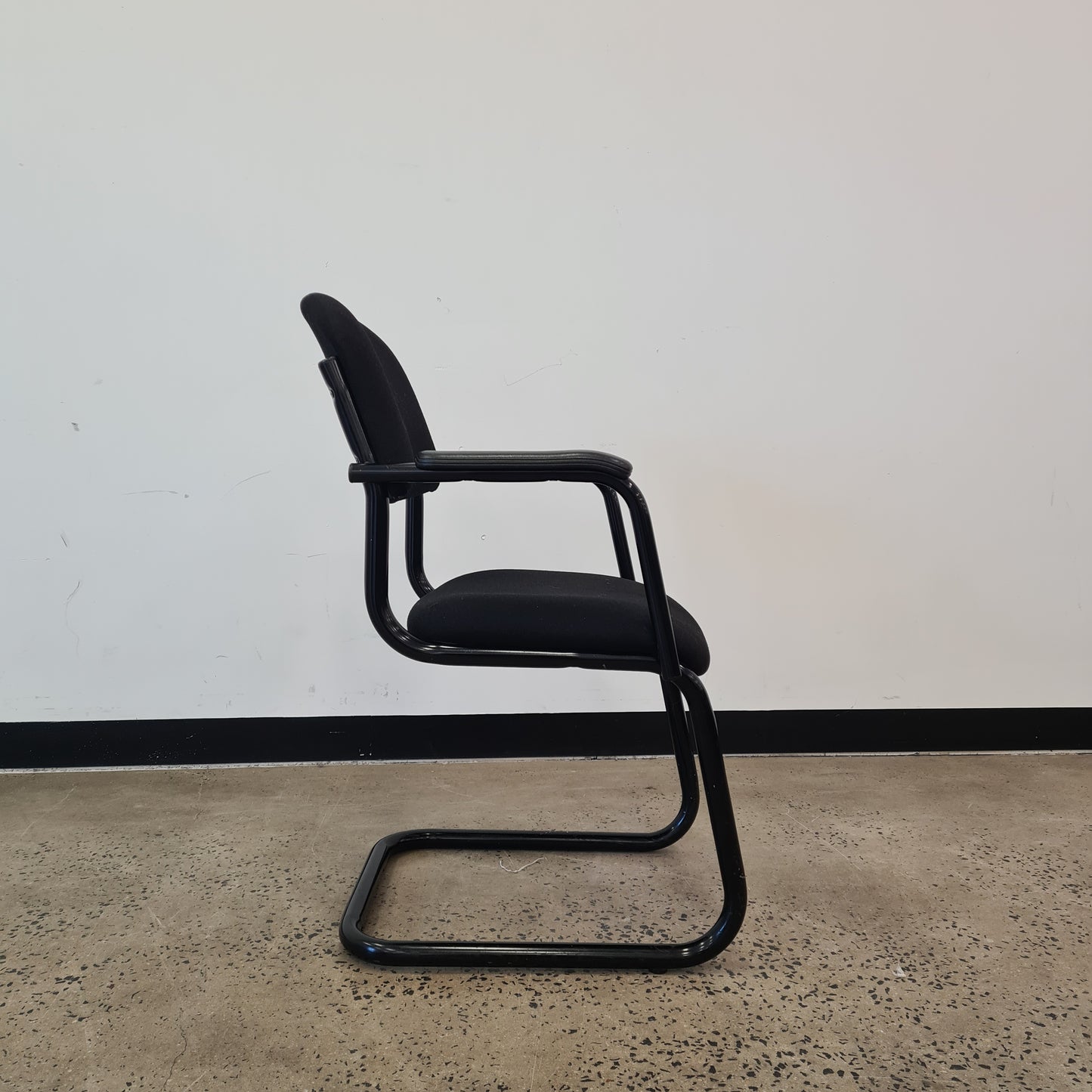 Black Fabric Sled Chair