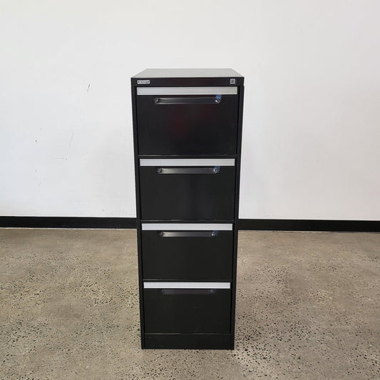 Hi-Strength 4 Drawer Filing Cabinet in Black