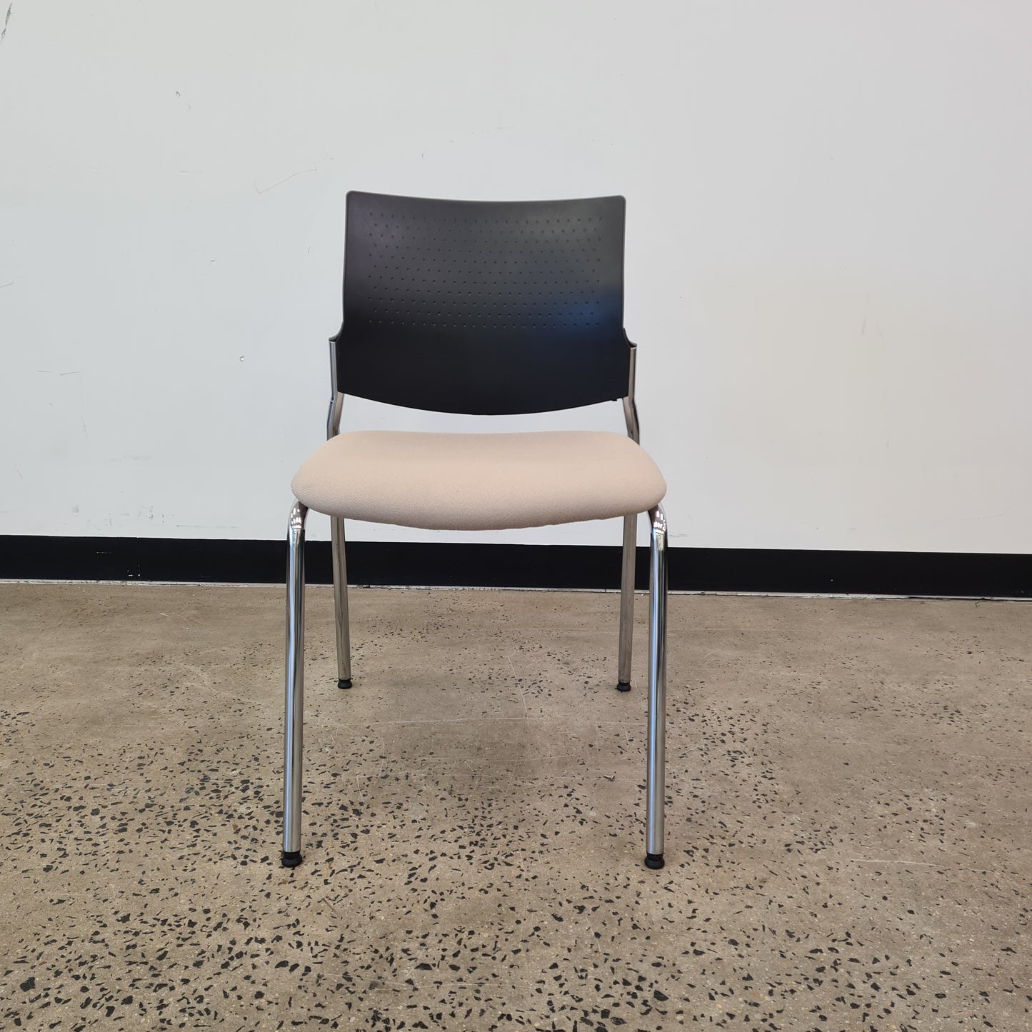 Schiavello Reception Stackable Chair with Cream Upholstery