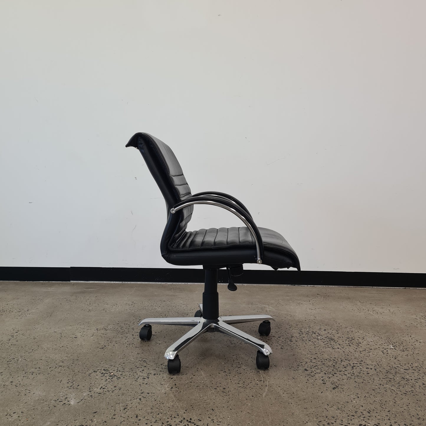 Black Leather Task Chair with armrests