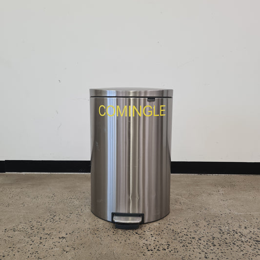 Brabantia Comingle Recycling Pedal Bin in Aluminium Finish