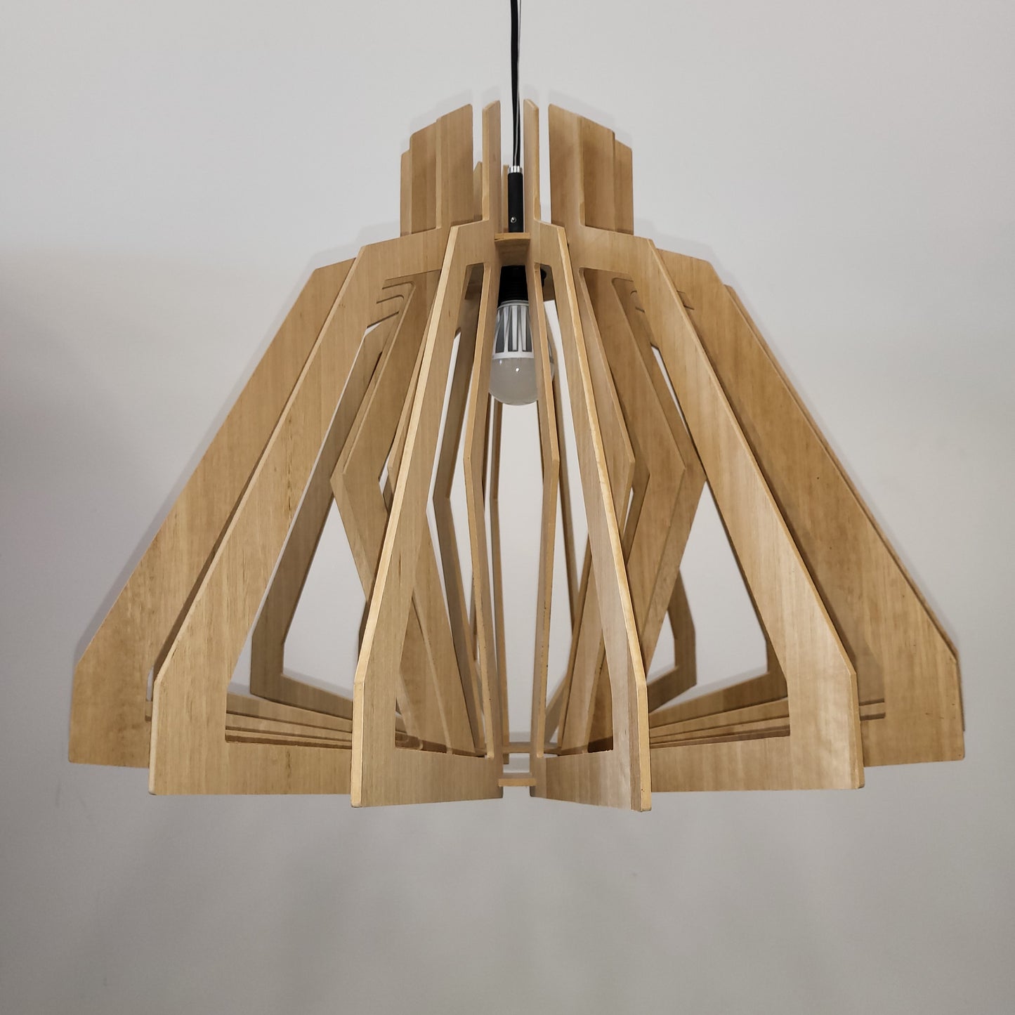 Geometric Timber Light Fitting