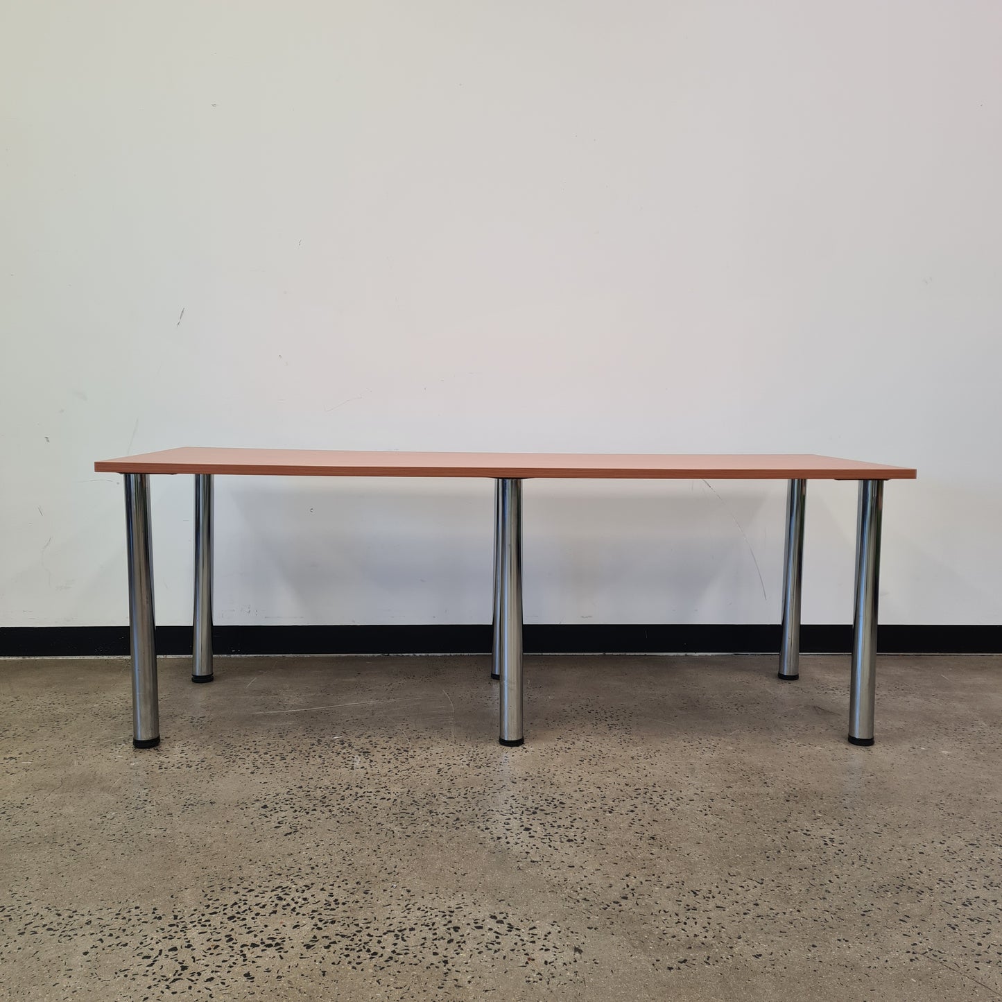 Office Desk in Wooden with Chrome Legs