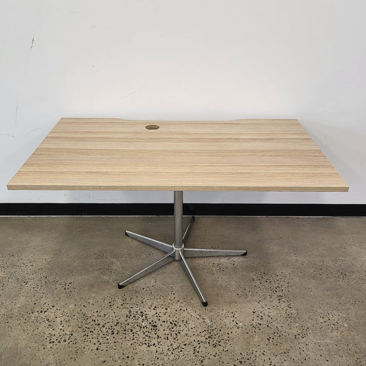 Boardroom Table with Cable Port in Light Wood