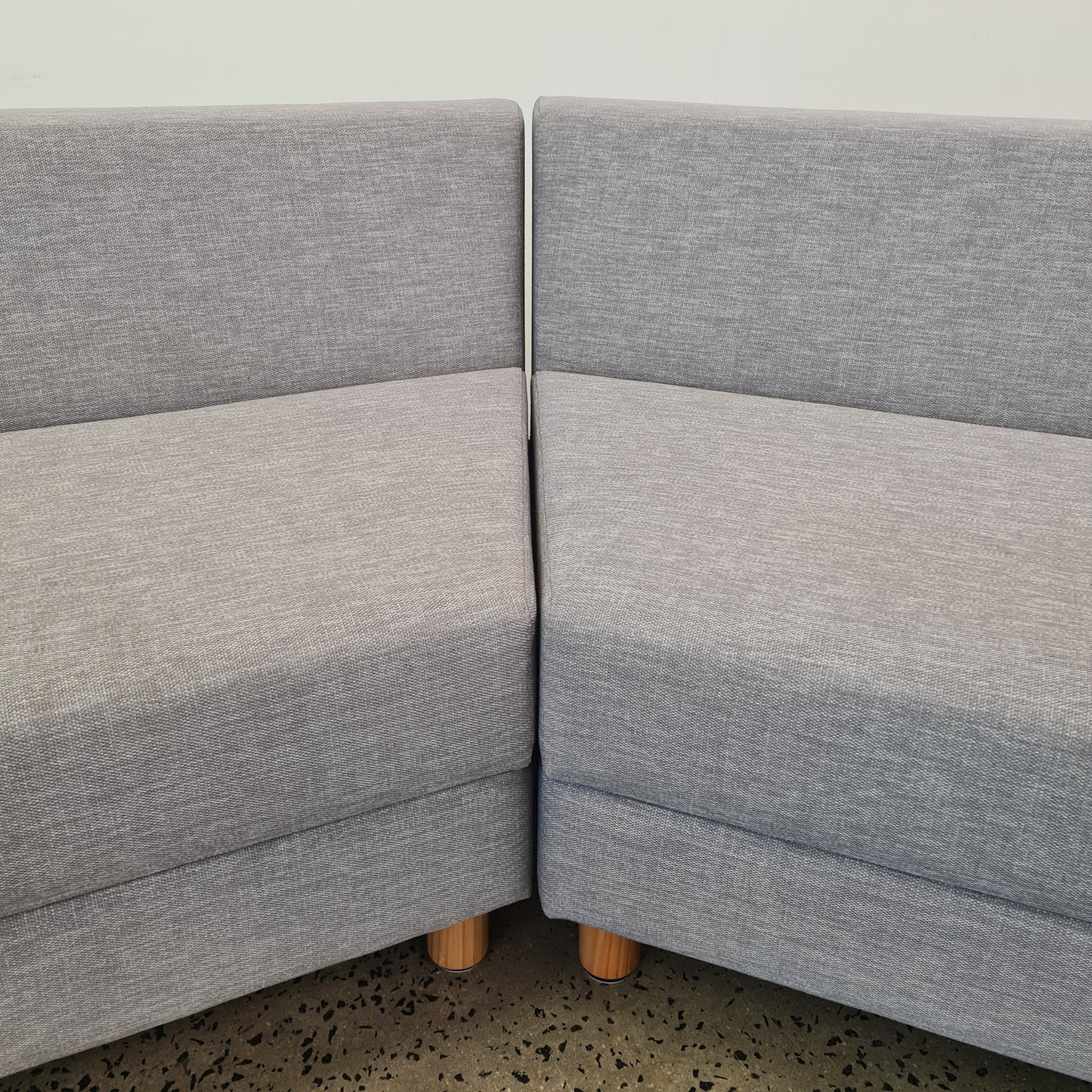 Three Part Modular Corner Couch Light Grey