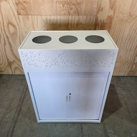 White tambour with planter