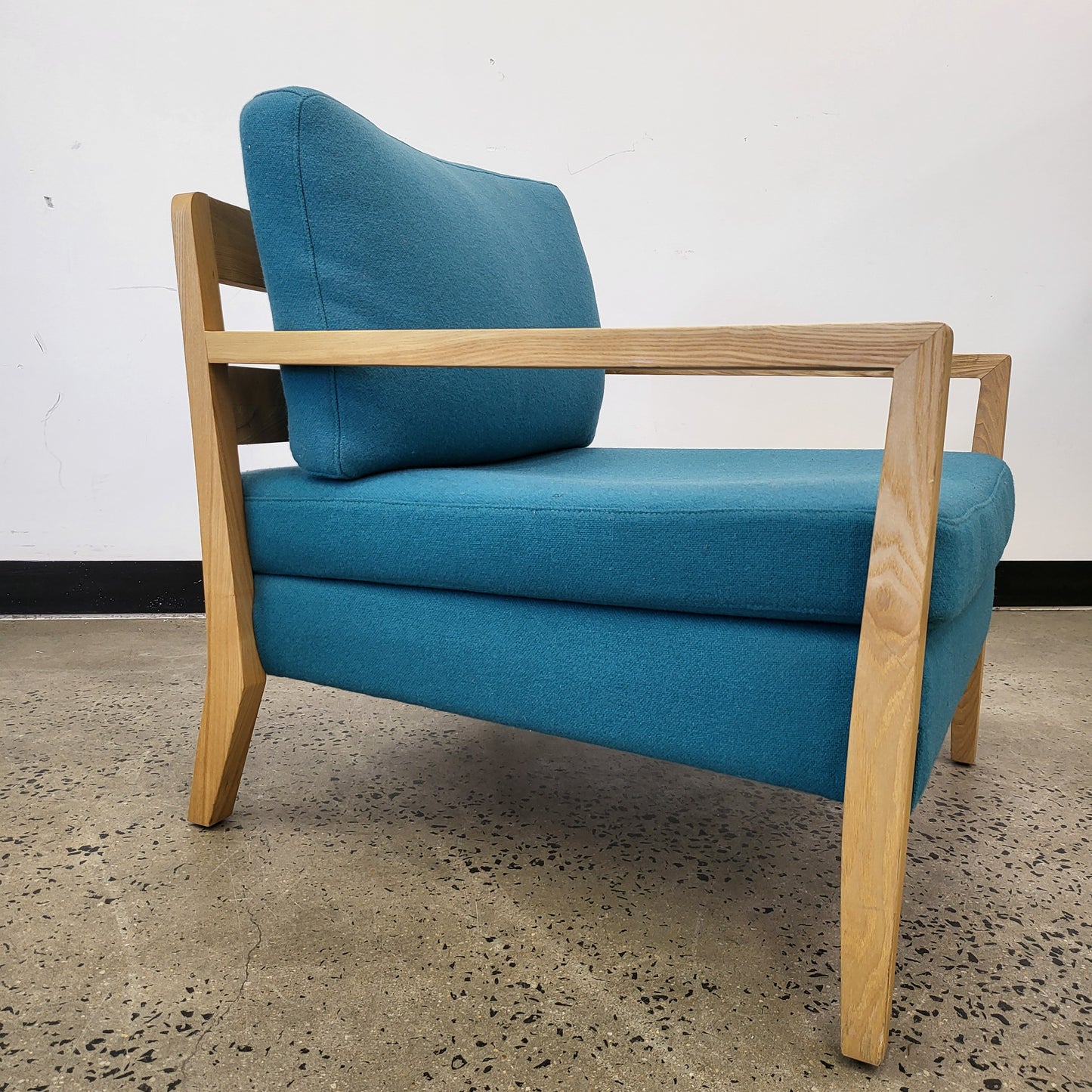 Teal Armchair with Timber Frame