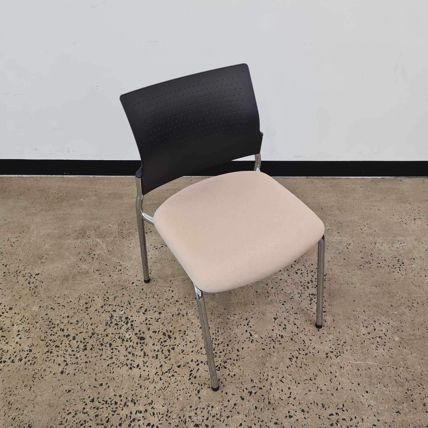 Schiavello Reception Stackable Chair with Cream Upholstery