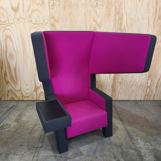 Prooff Earchair by Jurgen Bey in Magenta and Charcoal (Left Ear)