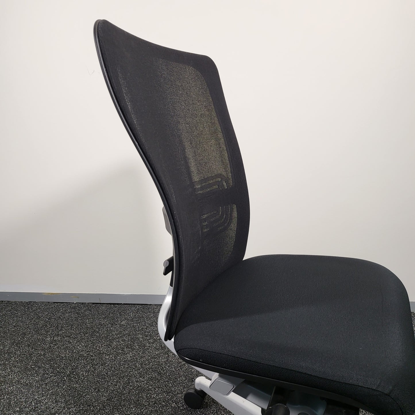 Haworth Zody Black Mesh Office Chair Light Grey Base