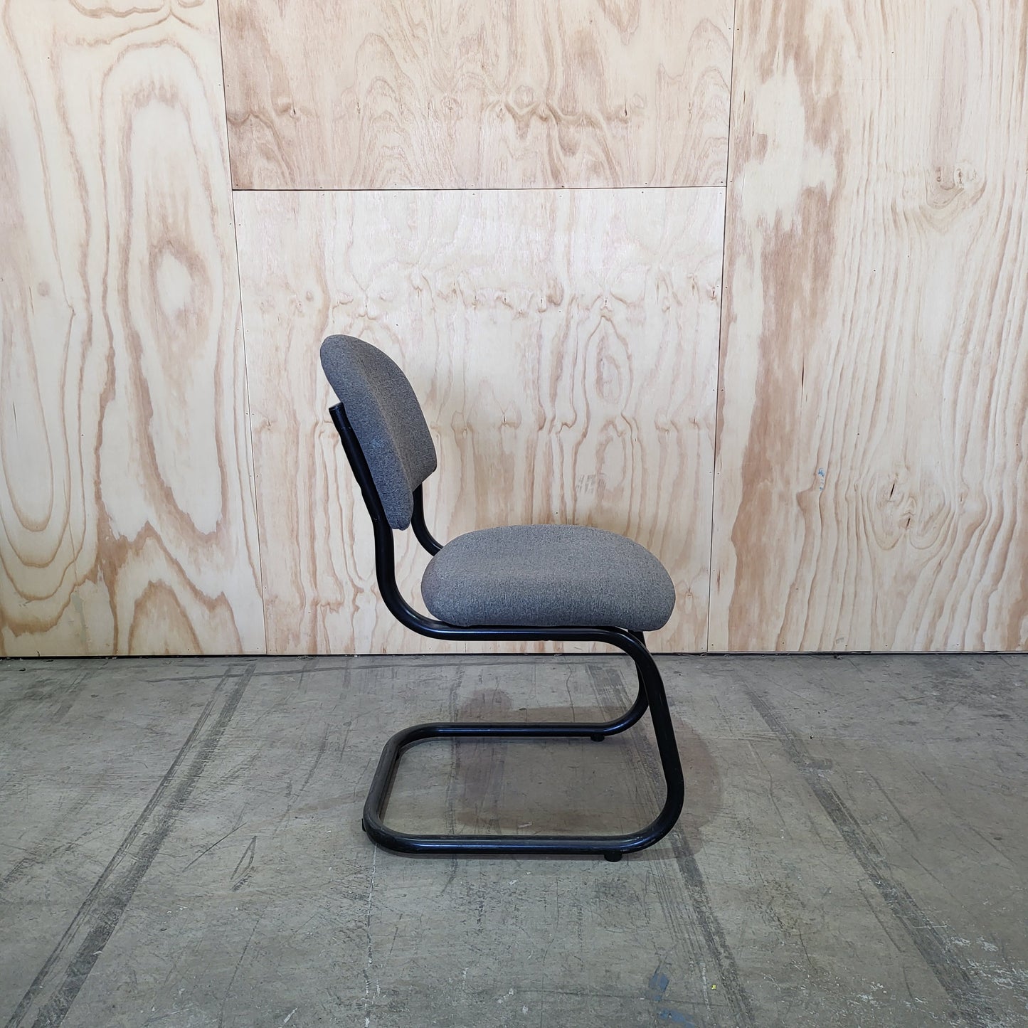 Cantilever Chair Grey Upholstered