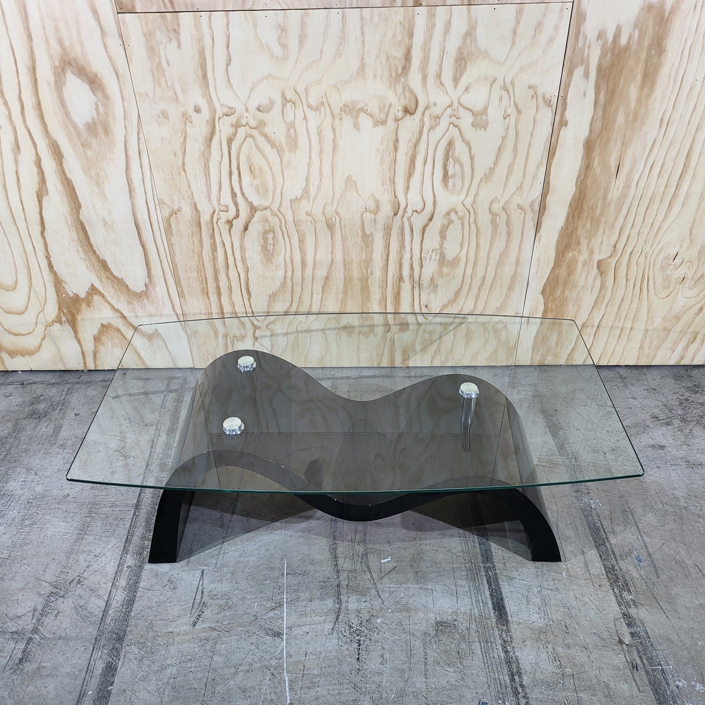 Wave Glass Top Coffee Table in Black Gloss