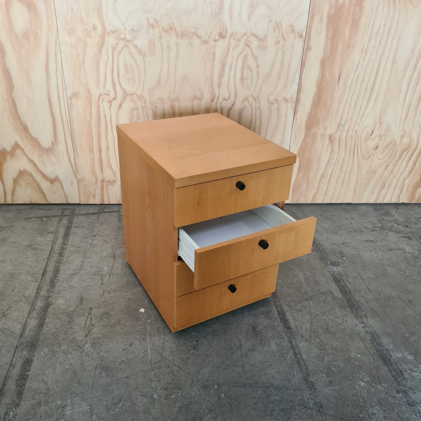Wood Laminate Yellow 4 Drawer Pedestal