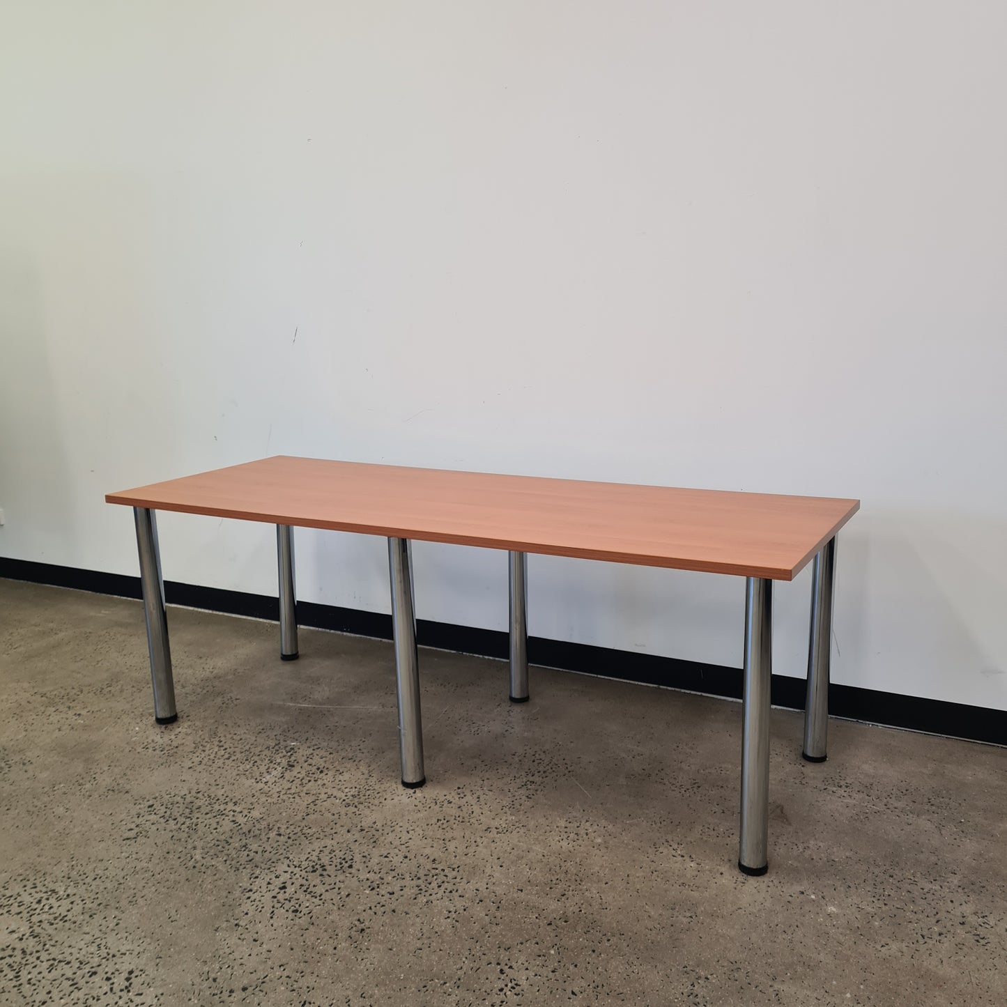 Office Desk in Wooden with Chrome Legs