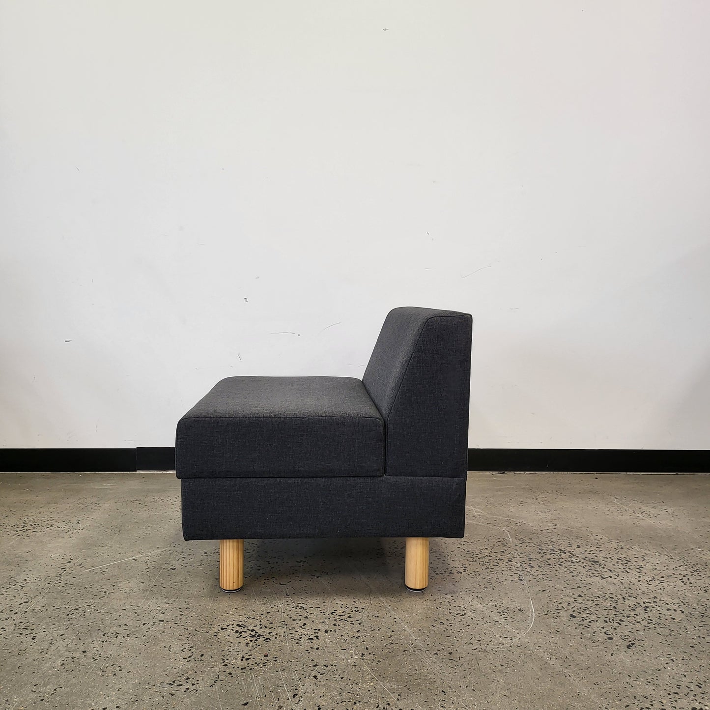 Single Seat Sofa in Charcoal Grey with Wooden Legs