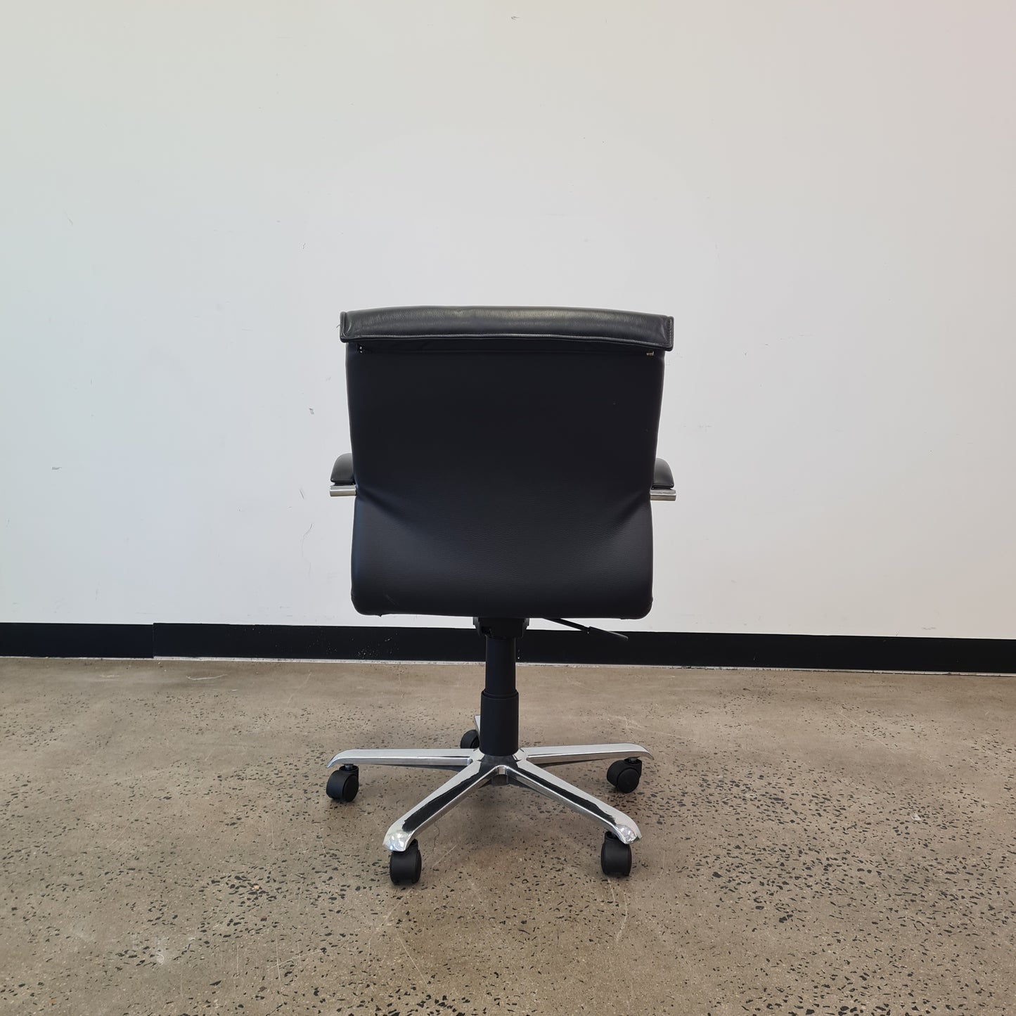 Black Leather Task Chair with armrests