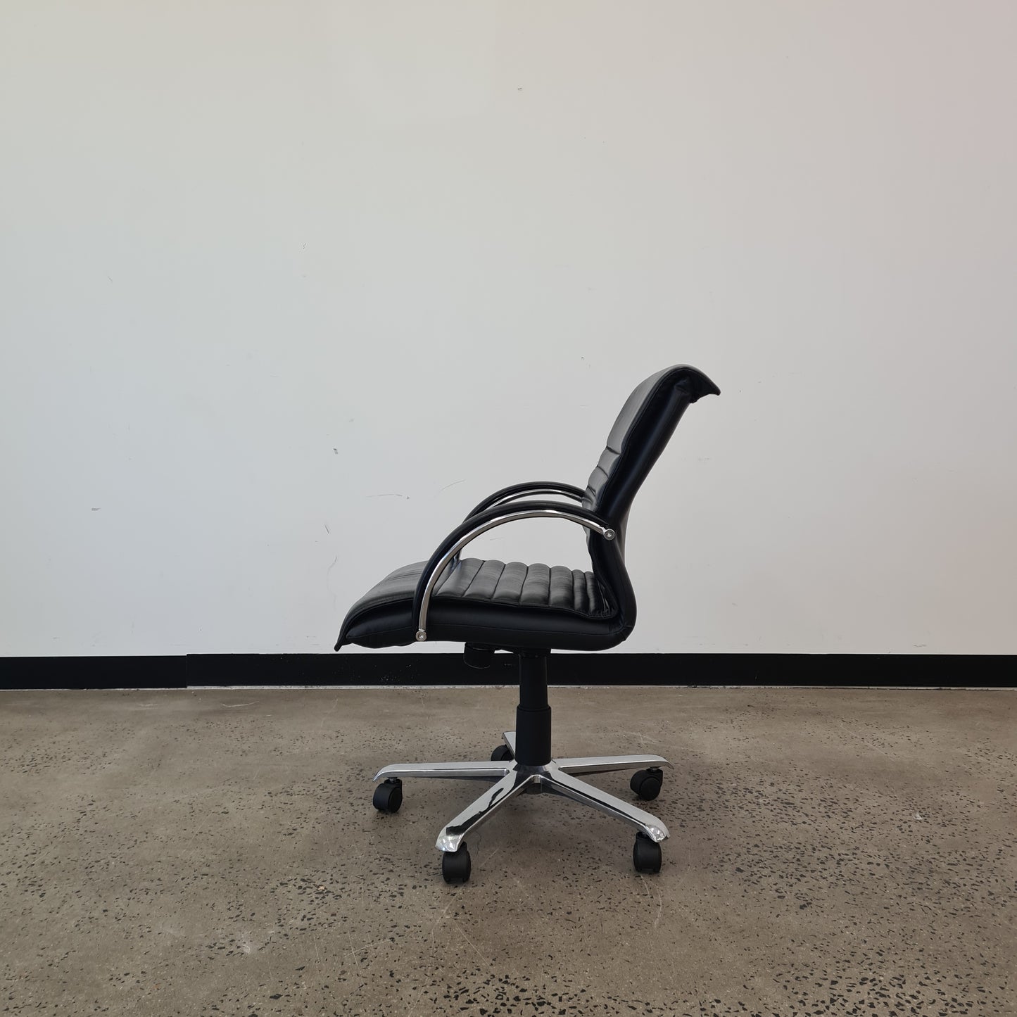 Black Leather Task Chair with armrests