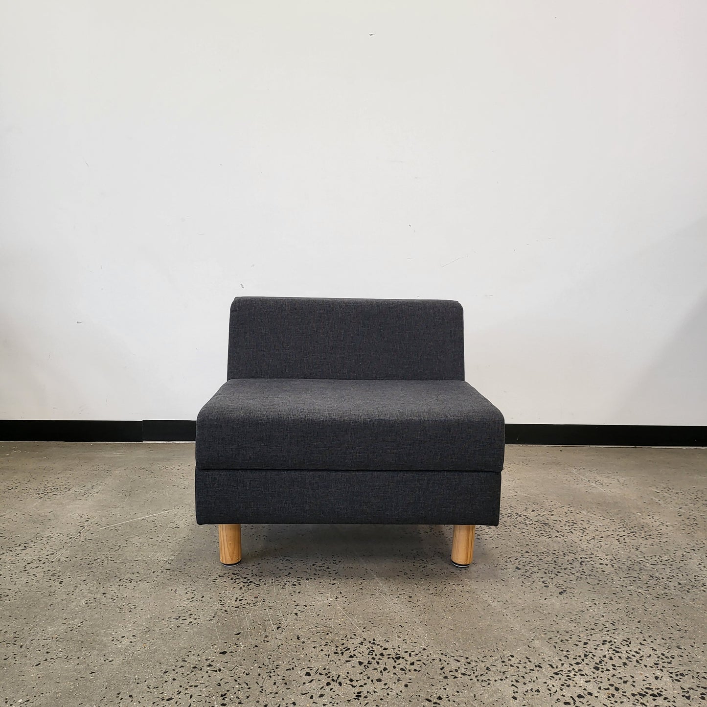 Single Seat Sofa in Charcoal Grey with Wooden Legs