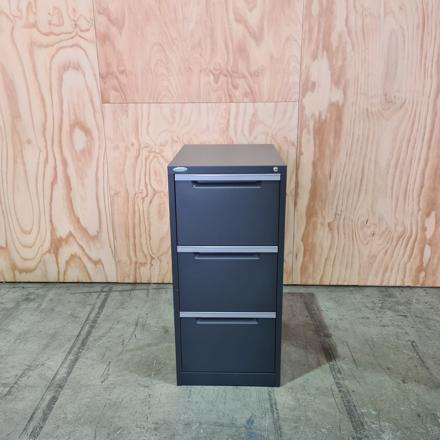 SteelCo 3 Drawer Filing Cabinet in Charcoal