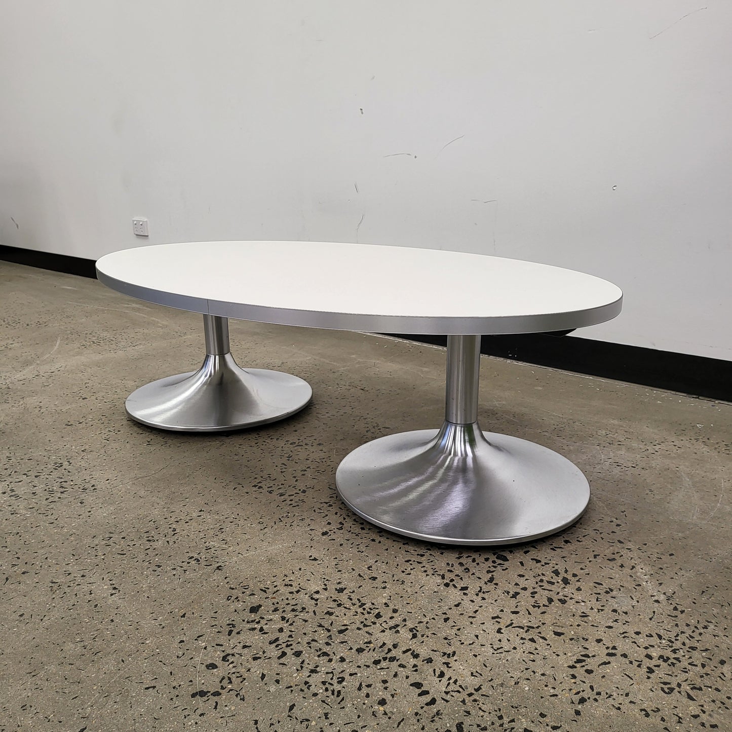 Oval Coffee Table with Chrome Legs