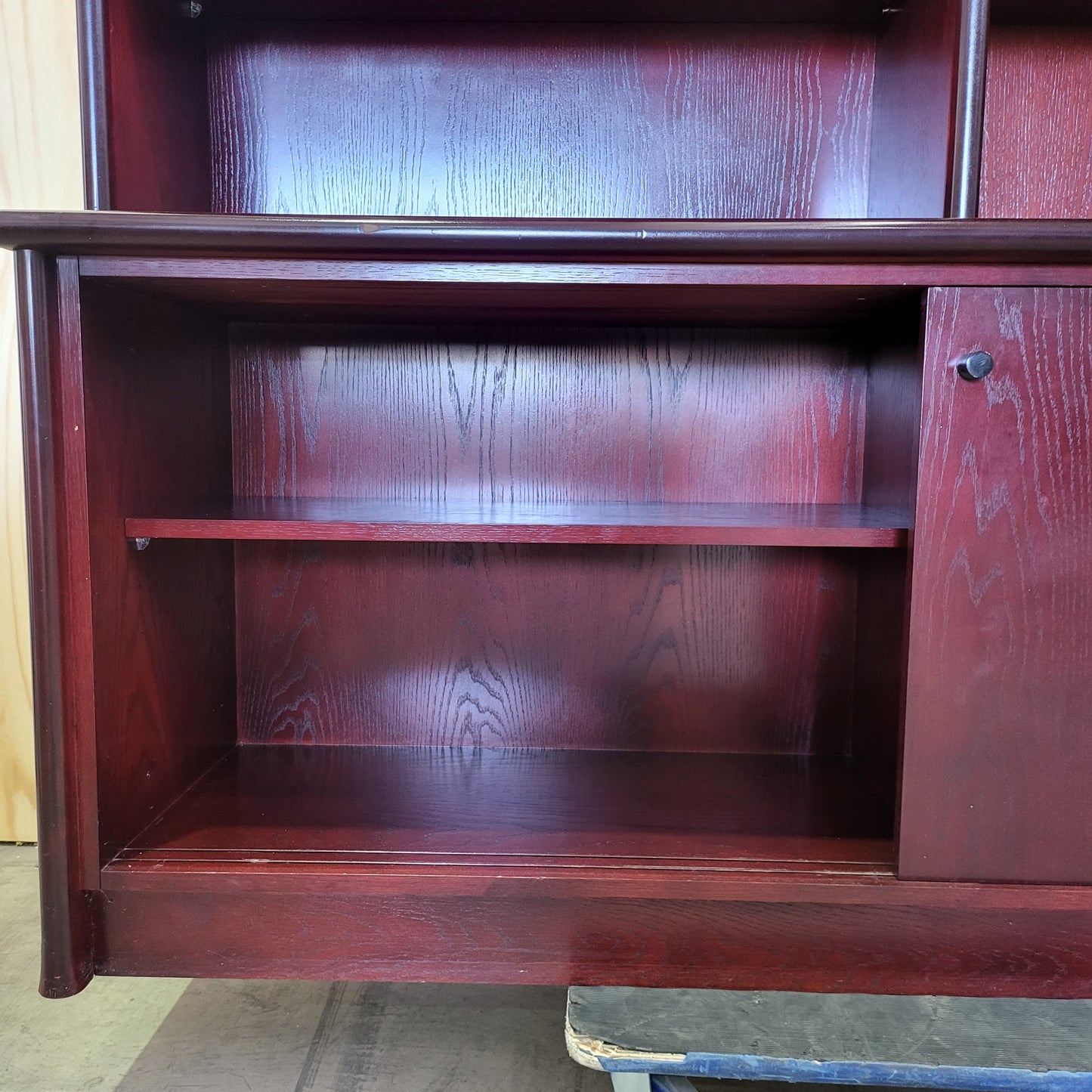 Wooden Bookcase with Shelving in Mahogany