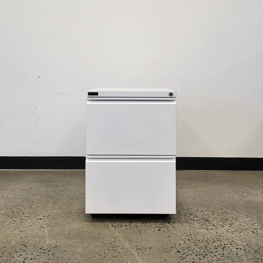 Schiavello Metal 2 Drawer Pedestal in White