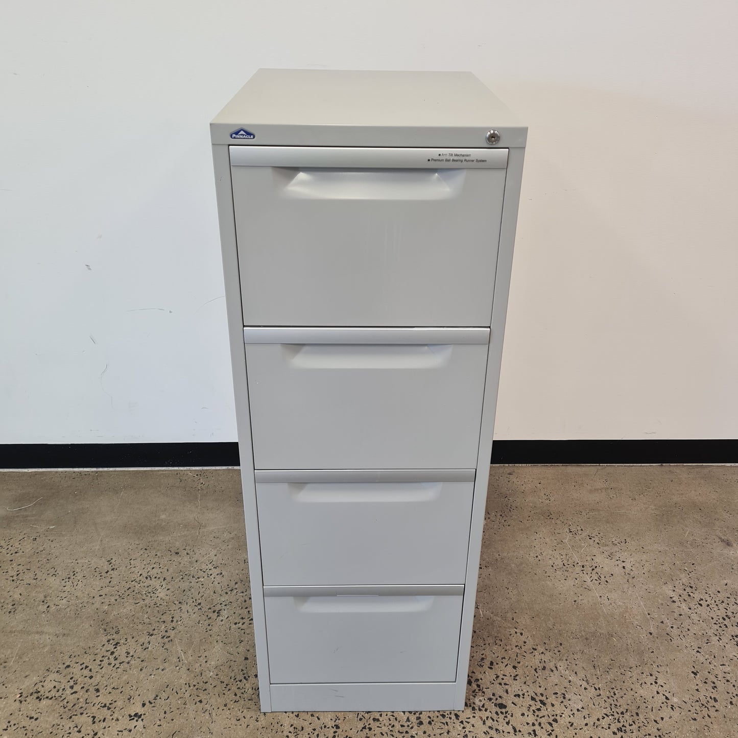 Pinnacle 4 Drawer Filing Cabinet in Grey