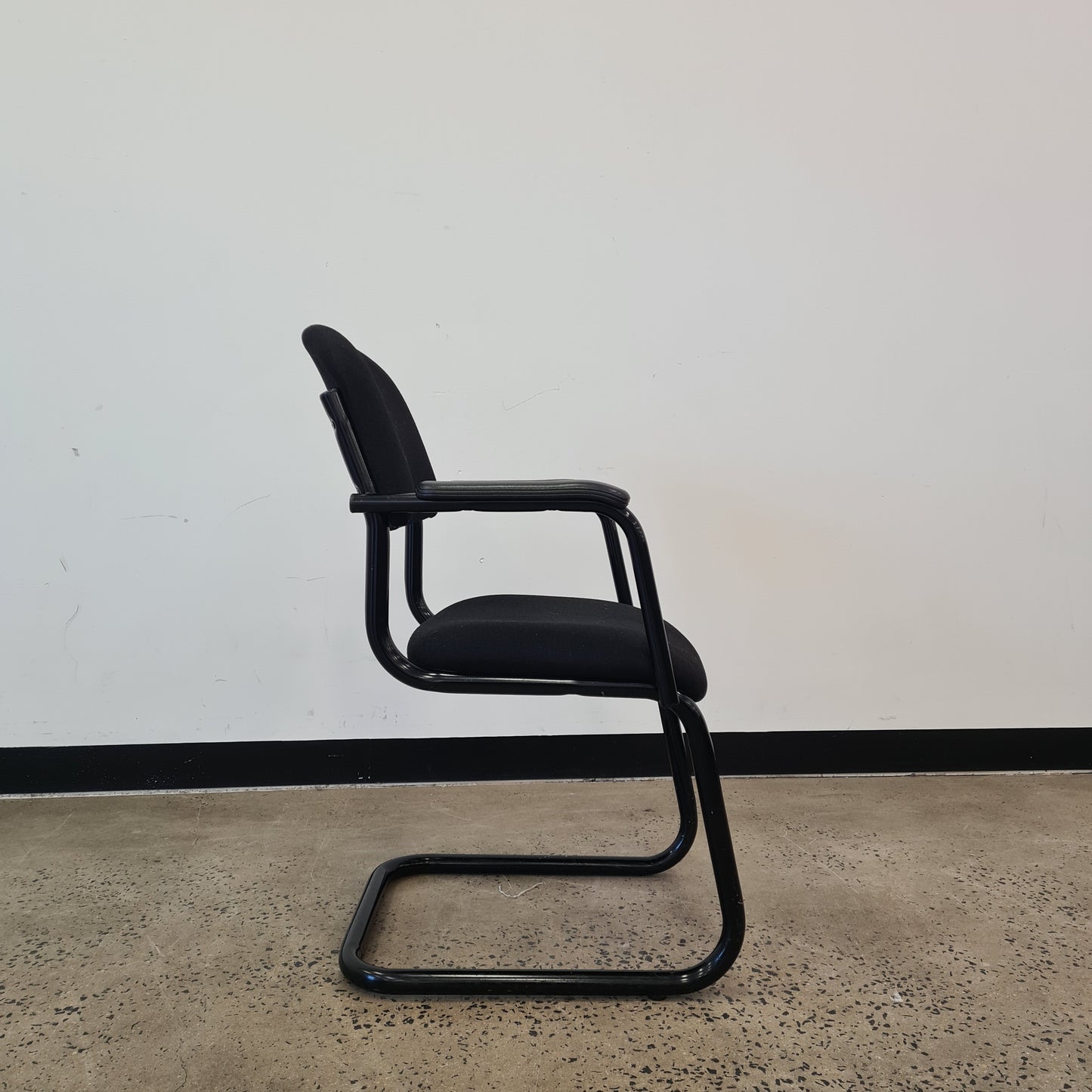 Black Fabric Sled Chair