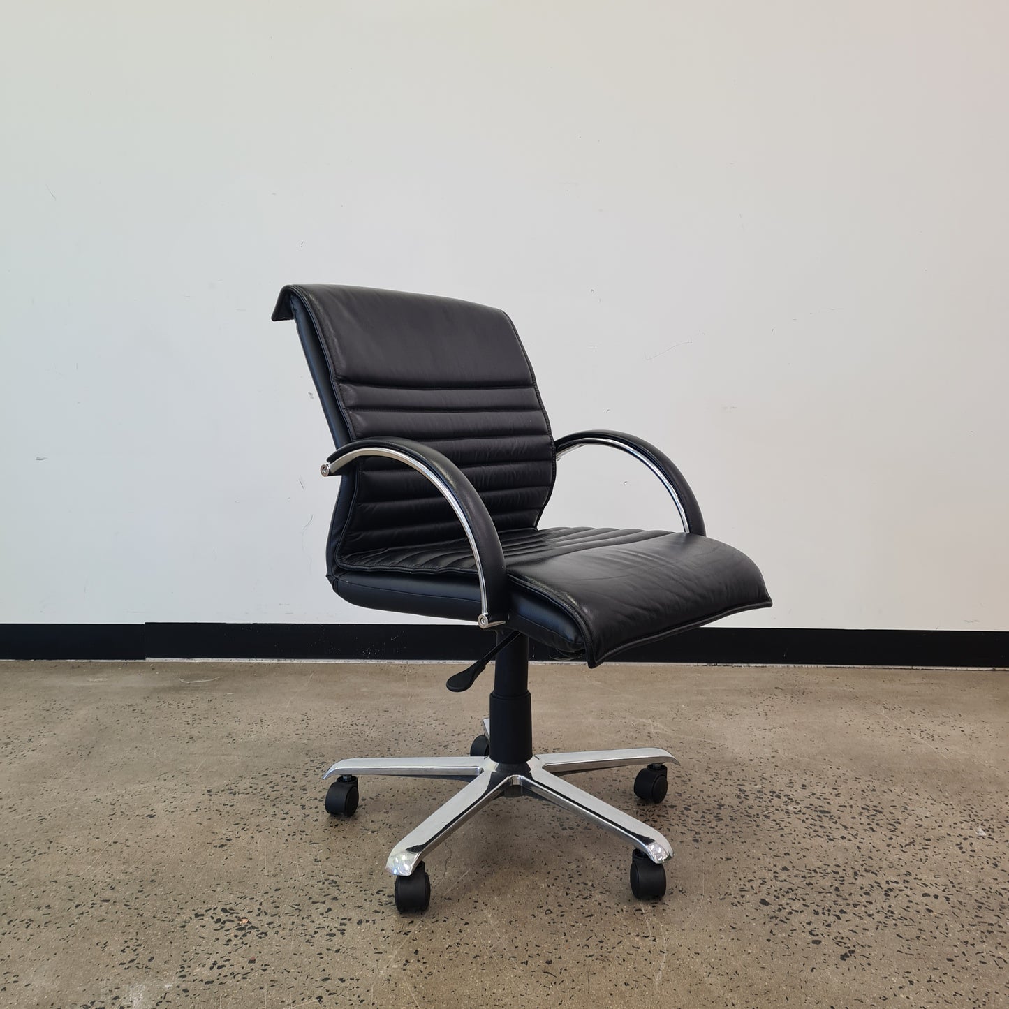 Black Leather Task Chair with armrests