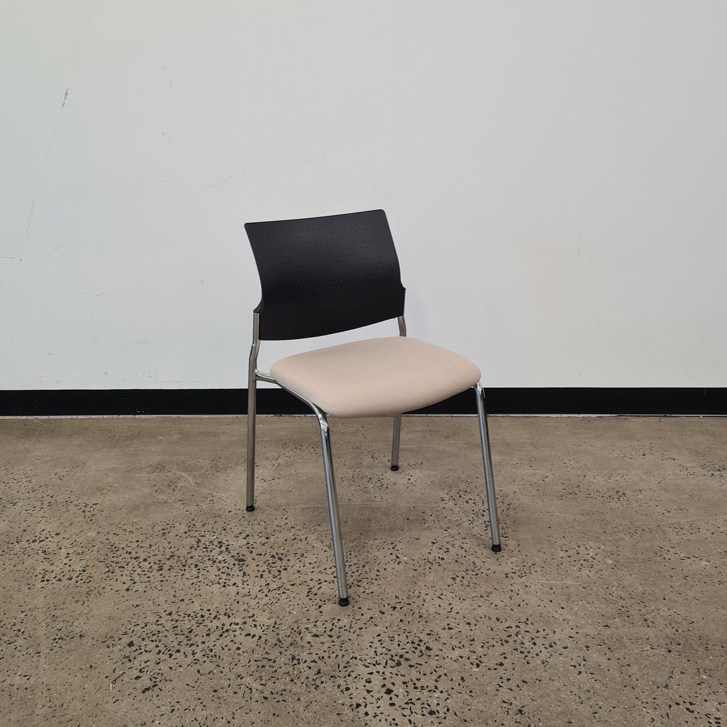 Schiavello Reception Stackable Chair with Cream Upholstery