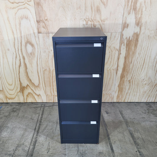 Filing Cabinet 4 Drawer With Key in Black